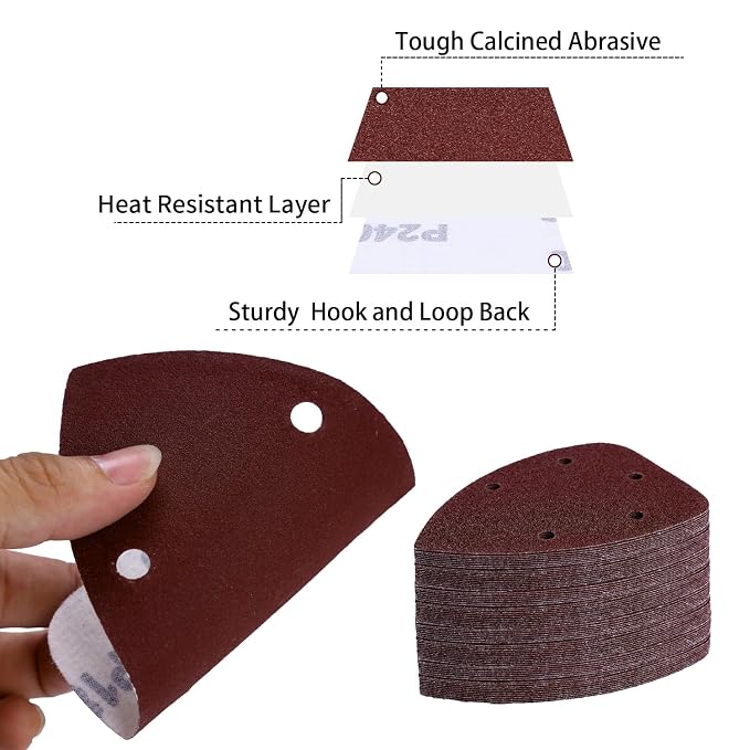 100-Pack Mouse Sandpaper for Mouse Detail Sanders, Grits 40/80/120/180/240 - Image 5