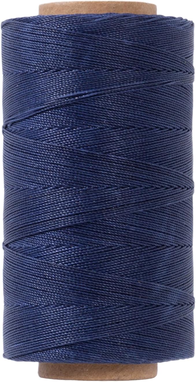 Round Waxed Polyester Thread 0.55mm, 440 Yards, Dark Blue, Stiff 3 Ply Leather by Wearecommittedtohelpingpeoplecreatebeautifuluniqueandpersonalizedhandcraftedcreations