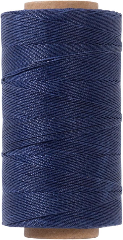 Round Waxed Polyester Thread 0.55mm, 440 Yards, Dark Blue, Stiff 3 Ply Leather by Wearecommittedtohelpingpeoplecreatebeautifuluniqueandpersonalizedhandcraftedcreations