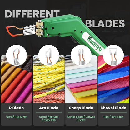 Huanyu Electric Hot Knife Rope Cutter Fabric Cutting Tool Kit 4 Blades Pro - Image 6