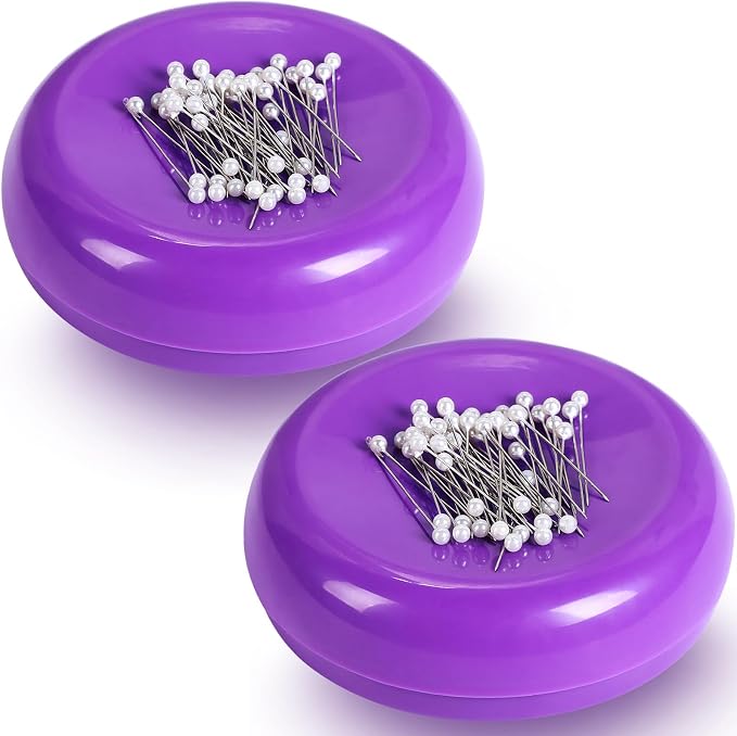 Waydress 2 Pieces Magnetic Pin Holder Sewing Pincushion Round Paper Clip Holder - Image 8