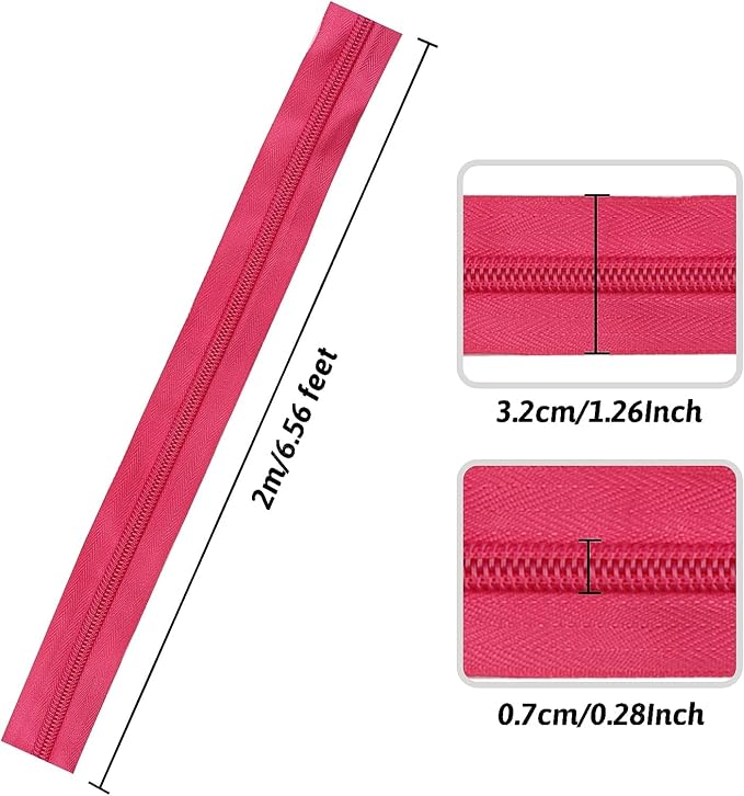 DOITEM 13 Yards 6 Pieces #5 Zippers Assorted Nylon Zipper Nylon Coil Zippers - Image 2