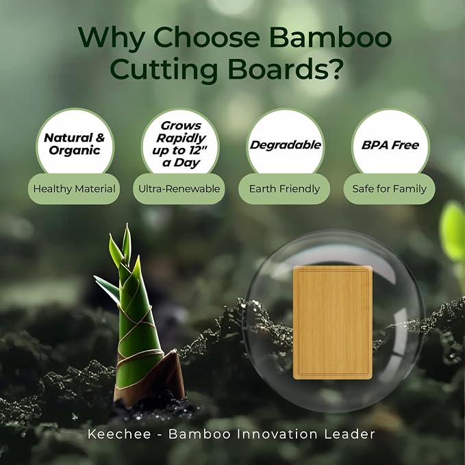 Kitchen Essentials Natural Bamboo Cutting Board XL - Image 7