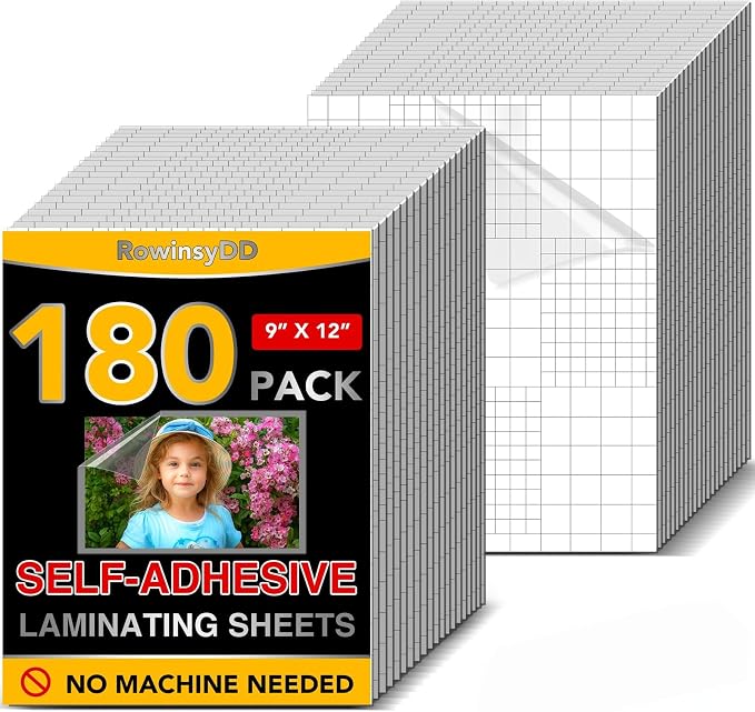180 PCS Self-Adhesive Laminating Sheets, 9 x 12 Inches Self Adhesive Contact by RowinsyDD