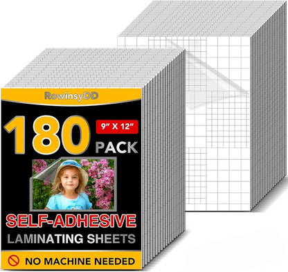 180 PCS Self-Adhesive Laminating Sheets, 9 x 12 Inches Self Adhesive Contact by RowinsyDD