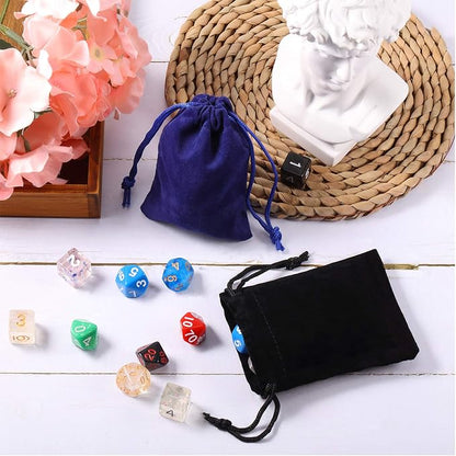 Shappy 16 Pieces Mini Dice Bags Velvet Drawstring Bag 4.1 x 3.3 Inch Drawstring - Image 2