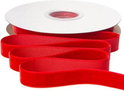 Ribbli Polyester Red Velvet Ribbon, 5/8 Inches Continuous10-Yard Spool by Ribbli