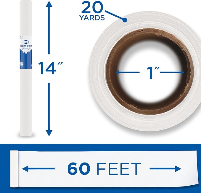 ALVIN 55W-B Lightweight Tracing Paper Roll, Suitable - Image 2