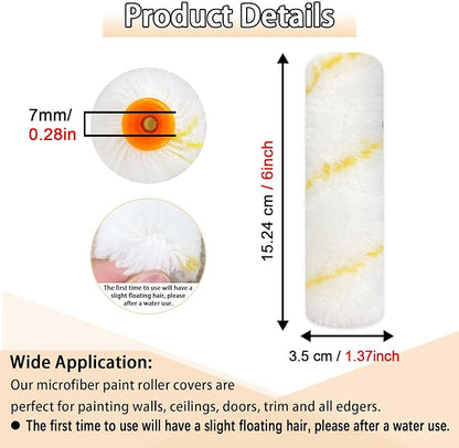 15 Pcs Paint Roller Cover with 2 Frame Set, 6 inch Microfiber Roller Covers - Image 2