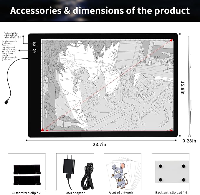 Rechargeable A2 Light Pad, Wireless Battery Powered Artist Tracing Light Box - Image 5