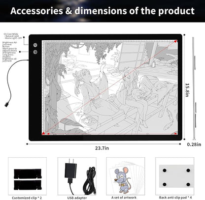 Rechargeable A2 Light Pad, Wireless Battery Powered Artist Tracing Light Box - Image 5
