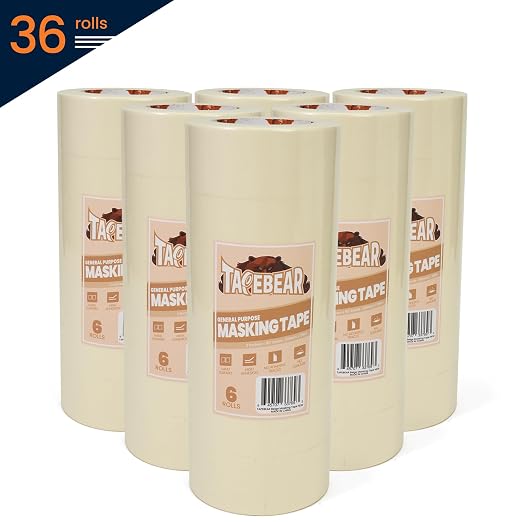 TAPEBEAR General Purpose Masking Tape 2 Inch x 60 Yards, DIY Arts Crafts - Image 7