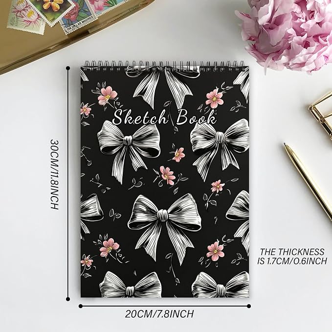 Deokke Sketchbook Top Spiral Bound Sketch Pad, 9 x 12 inch, 100GSM Thick Paper - Image 3