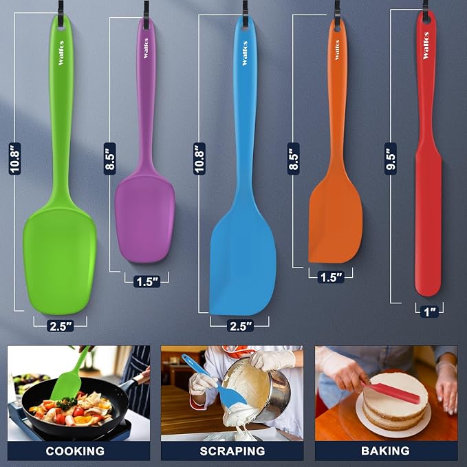 Walfos Silicone Spatula -600°F Heat Resistant Kitchen Scraper Spatulas - Image 4