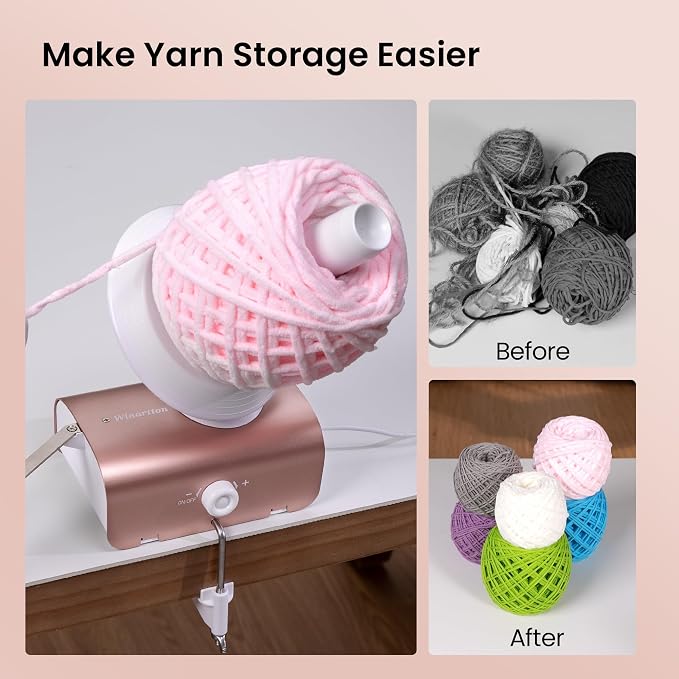 Winartton Electric Yarn Winder for Crocheting, Heavy-Duty Yarn Ball Winder 10 - Image 3