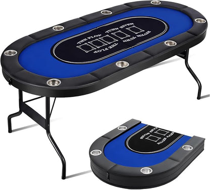 Folding Poker Table, 8 Player Portable Design by Unknown