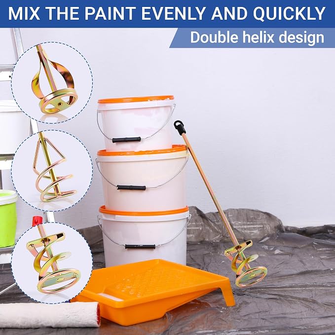 Set of 3 Paint Mixer for Drill Epoxy Resin, Cement Blades, Paint Stirrer - Image 6