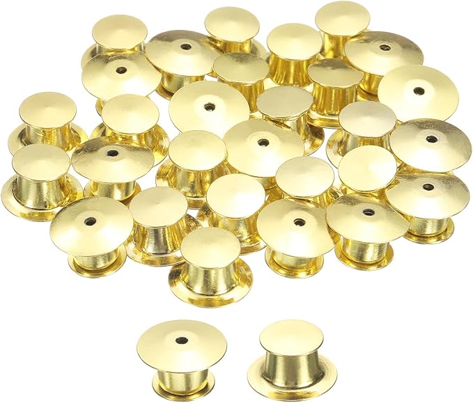 uxcell 30Pcs Metal Locking Pin Backs, Pin Keepers Locking Clasp Flat Head Clamp by uxcell