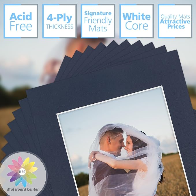Mat Board Center, 11x14 for 8x10 Dignity Blue Color Mats - Image 3