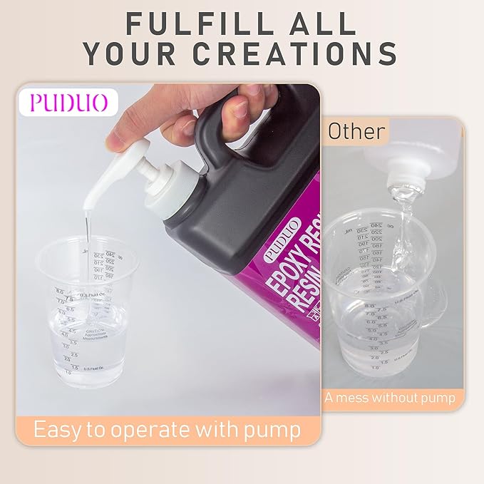 Puduo Epoxy Resin Kit 1.1Gallon，Newly Formulated Crystal Clear Epoxy - Image 7
