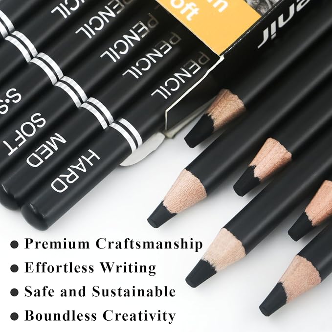 Charcoal Pencils for drawing, Charcoal Drawing Pencils, Art Supplies for Artist - Image 2
