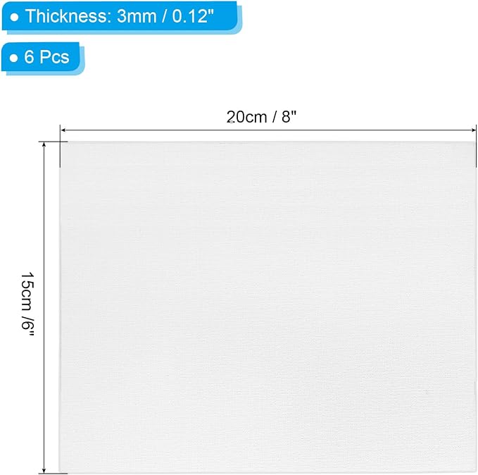 PATIKIL 6x8 Canvas Boards for Painting, 6 Pack 100% Cotton Square Triple Primed - Image 2