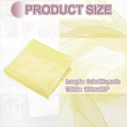 MECCANIXITY Iridescent Sheer Organza Fabric, 10 Yards x 59 Inches Solid - Image 2