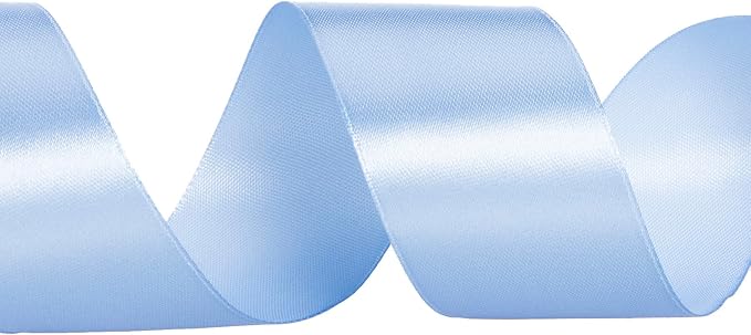 1 1/2 Inch Sky Blue Solid Satin Ribbon, 50 Yards Craft Fabric Ribbon - Image 4
