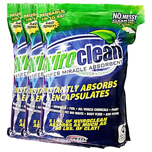 5 LB - Absorbs up to 180 LBS! Spill Absorbent & Encapsulant by Nviroclean