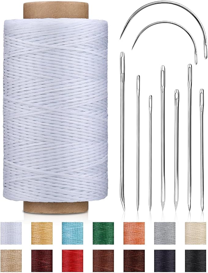 DIUDUS 218 Yards Upholstery Thread, Waxed Leather Thread, Heavy Duty Sewing Kit by Diudus