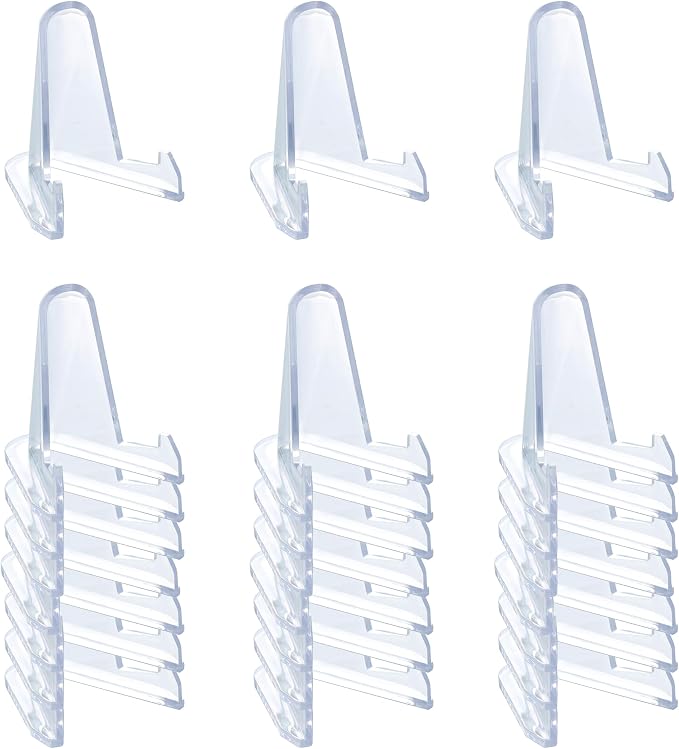 24 Packs Thickened edition Acrylic Card stands, Card Holder Display Stand by TERDEWE