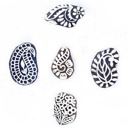HASHCART® Paisley Shapes Wooden Printing Stamps - Image 2