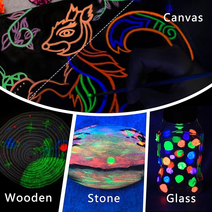 Artecho Glow in the Dark Paint, Neon Blue Paint Tubes, Art Craft Paints - Image 6