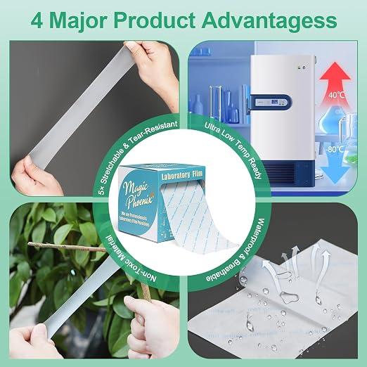 Lab Sealing Film Sheets, 1.2 inches × 4 inches, Pre-Cut Plastic Wrap in Hard - Image 3