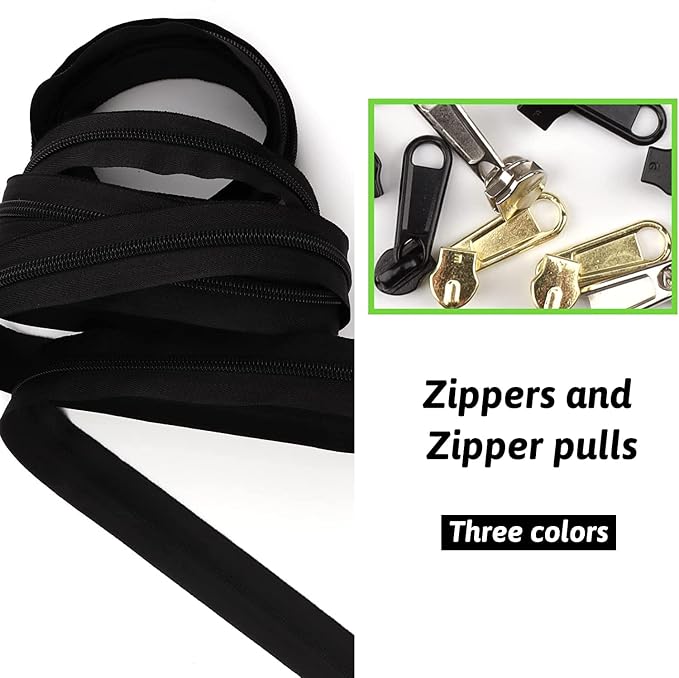 DOITEM 16.5 Yards 3-Piece Assorted Nylon Coil Zippers - Image 2
