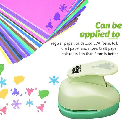 UCEC Hole Punch 1 Inch Craft Christmas Snowflakes Bells Shapes 30 Pieces Hole - Image 4