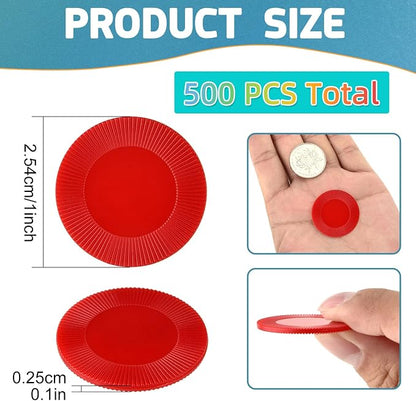 Coopay 500 Pieces Plastic Poker Chips, 1 Inch Bingo Chips Bulk Learning - Image 2