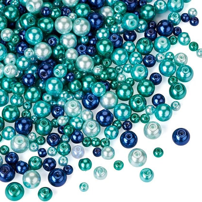 1840Pcs 4/6/8mm Glass Pearl Beads Pearlized Beads Multi Colors Round Spacer - Image 4
