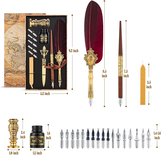 Hethrone Feather Pen and Ink Set - Image 5