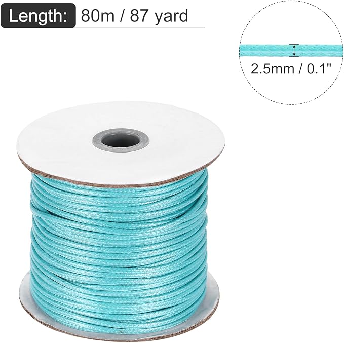 MECCANIXITY Waxed Cord 2.5mm Waxed Polyester Cord 87 Yard Wax String - Image 2