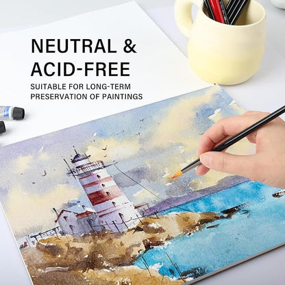 KIWIHUB Watercolor Paper Pad, 9 x 12 in, 100% Cotton, 140lb Medium Rough Artist - Image 6