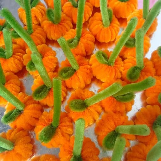 100 Pieces Pipe Cleaners Chenille Stem, Pumpkins Color Pipe Cleaners Set - Image 4
