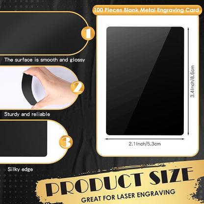 weparmeety 100 Pcs Metal Engraving Blanks Aluminum Sheet Laser Engraving - Image 2
