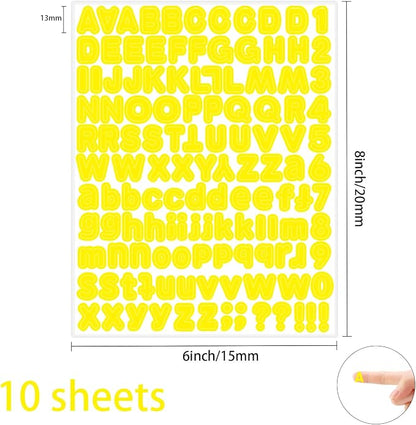 Starboling Letter Stickers, 1/2 inch Yellow Alphabet Stickers, Self-Adhesive - Image 2