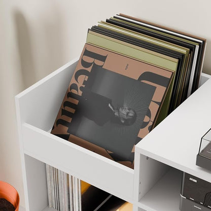 Cozy Castle Large Record Player Stand, Vinyl Storage Cabinet Mid Century Modern - Image 6
