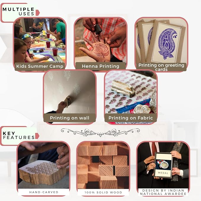 Wooden Block Stamp for Block Printing Stamp - Image 5