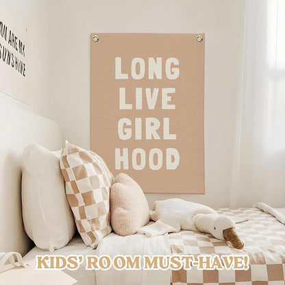 Long Live Girlhood Linen Canvas Banner, Girls Room Decor, Girls Nursery Decor - Image 5