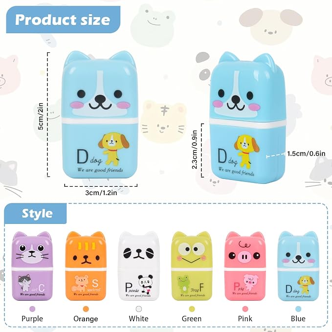 24 Pcs Cute Eraser for Pencils Cute Animals Eraser - Image 2