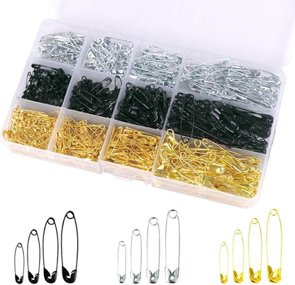 720 Pcs 3 Colors Safety Pins 4 Sizes Strong Safety Pins by SHEHARUHI