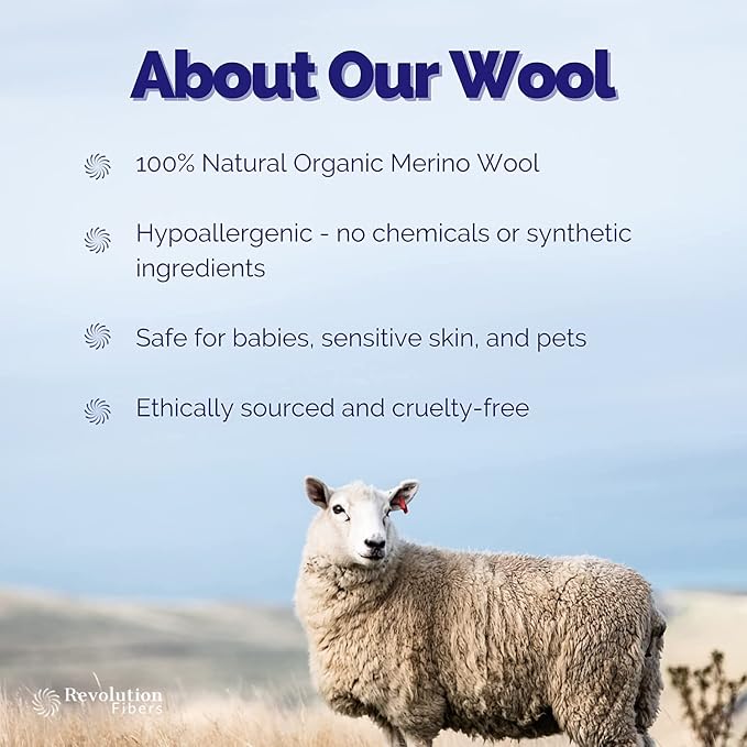 Revolution Fibers Merino Wool Combed Top | 1 lb Premium Wool Roving | 22 Micron - Image 7